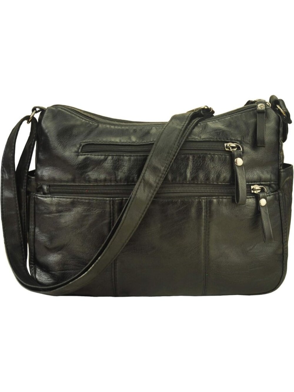 Women's Black Soft PU Leather Ladies Crossbody Purse Pocketbooks Shoulder Bag
